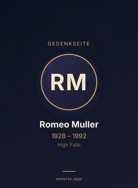 Gedenkportrait von Romeo Muller
