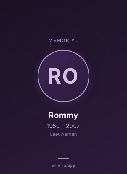 Memorial portrait of Rommy