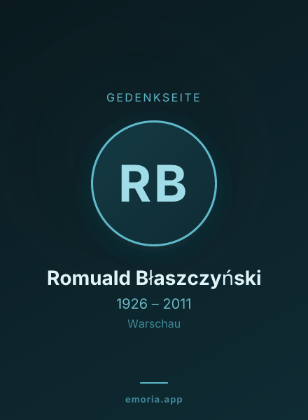 Gedenkportrait von Romuald Błaszczyński