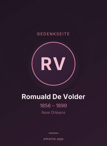 Gedenkportrait von Romuald De Volder