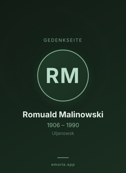 Gedenkportrait von Romuald Malinowski