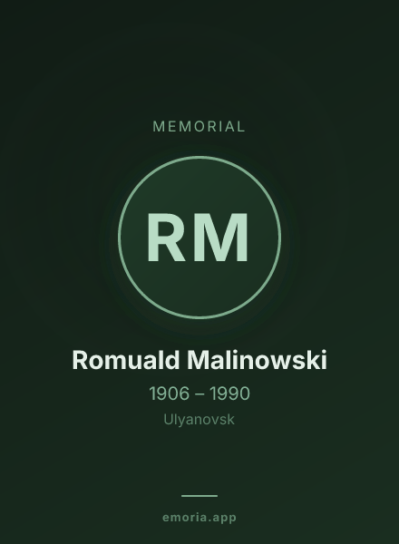 Memorial portrait of Romuald Malinowski