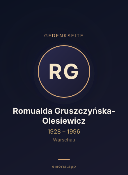 Gedenkportrait von Romualda Gruszczyńska-Olesiewicz