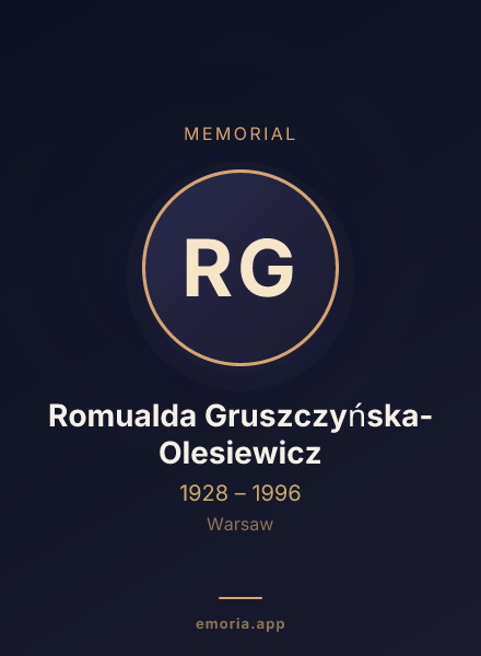 Memorial portrait of Romualda Gruszczyńska-Olesiewicz