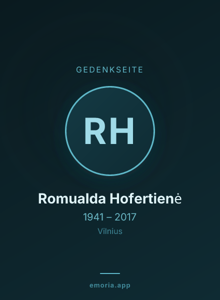 Gedenkportrait von Romualda Hofertienė