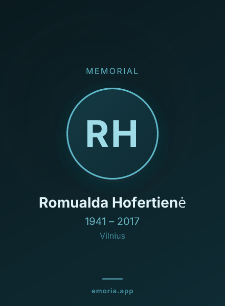 Memorial portrait of Romualda Hofertienė