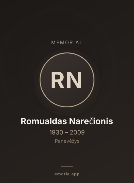 Memorial portrait of Romualdas Narečionis