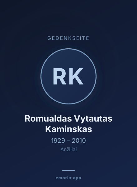 Gedenkportrait von Romualdas Vytautas Kaminskas