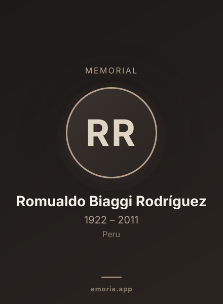 Memorial portrait of Romualdo Biaggi Rodríguez