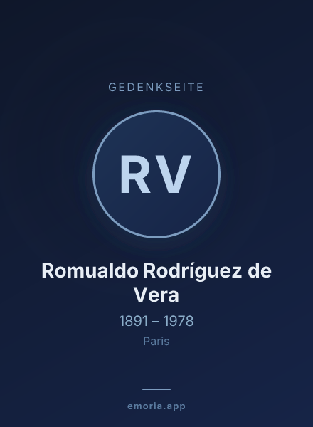 Gedenkportrait von Romualdo Rodríguez de Vera