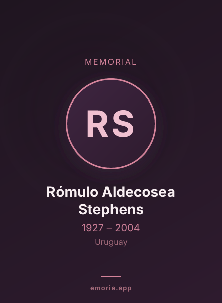 Memorial portrait of Rómulo Aldecosea Stephens
