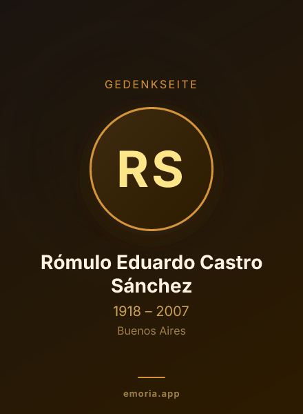 Gedenkportrait von Rómulo Eduardo Castro Sánchez