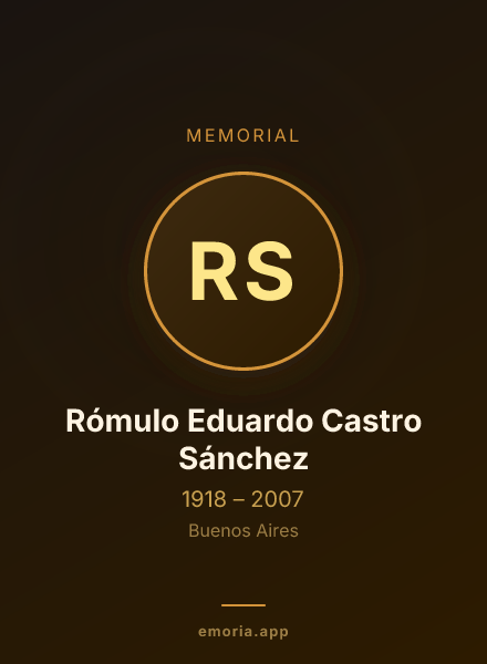 Memorial portrait of Rómulo Eduardo Castro Sánchez