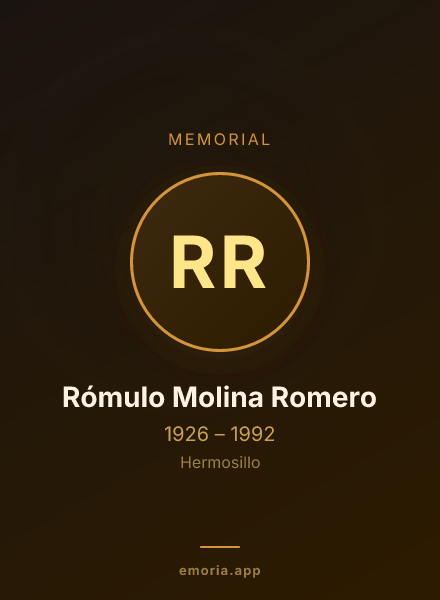 Memorial portrait of Rómulo Molina Romero