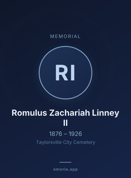 Memorial portrait of Romulus Zachariah Linney II