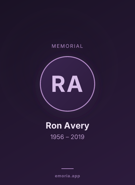 Memorial portrait of Ron Avery