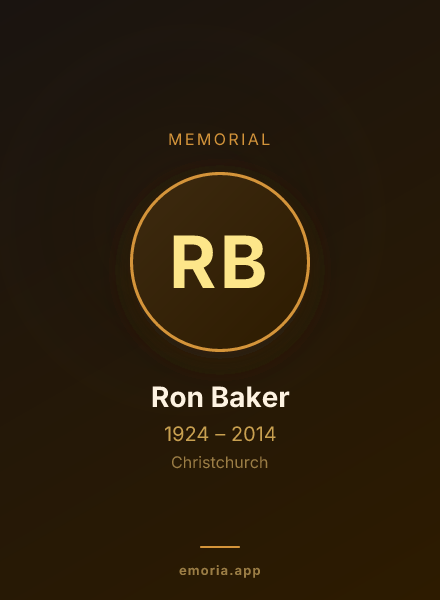 Memorial portrait of Ron Baker