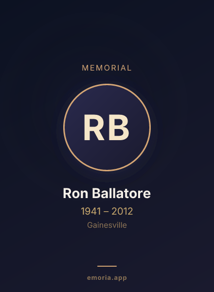 Memorial portrait of Ron Ballatore