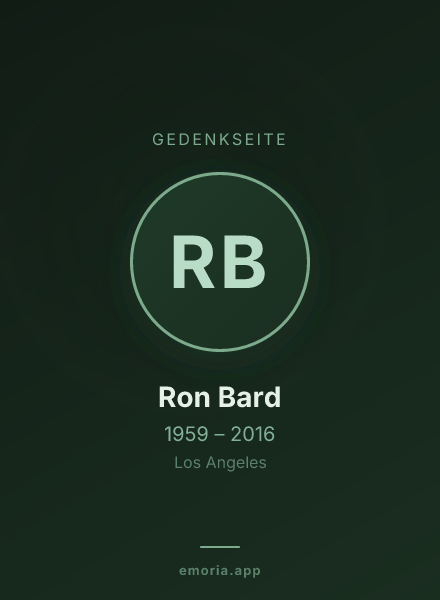 Gedenkportrait von Ron Bard