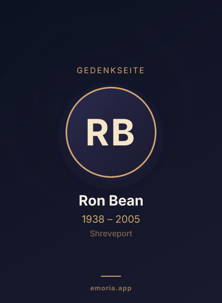 Gedenkportrait von Ron Bean
