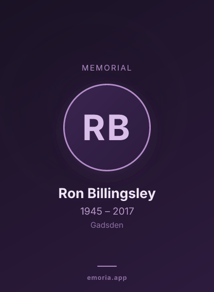 Memorial portrait of Ron Billingsley