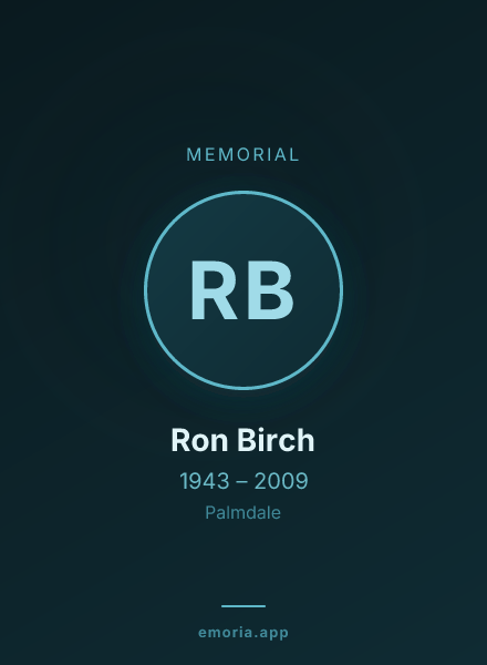 Memorial portrait of Ron Birch