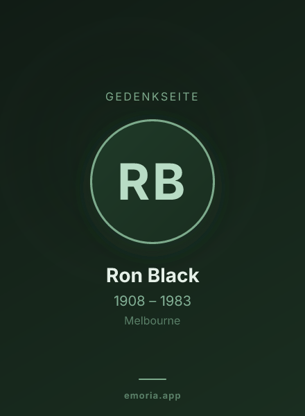 Gedenkportrait von Ron Black