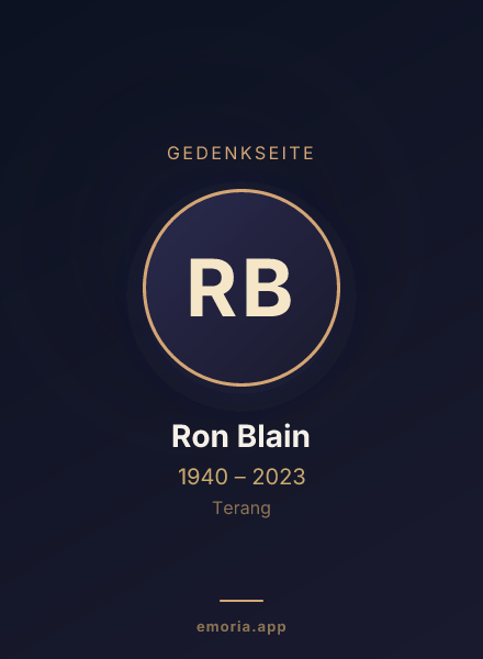 Gedenkportrait von Ron Blain