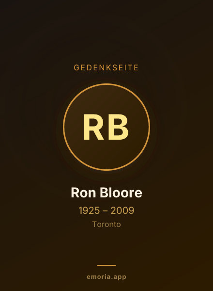 Gedenkportrait von Ron Bloore