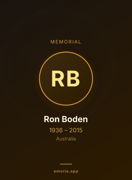 Memorial portrait of Ron Boden