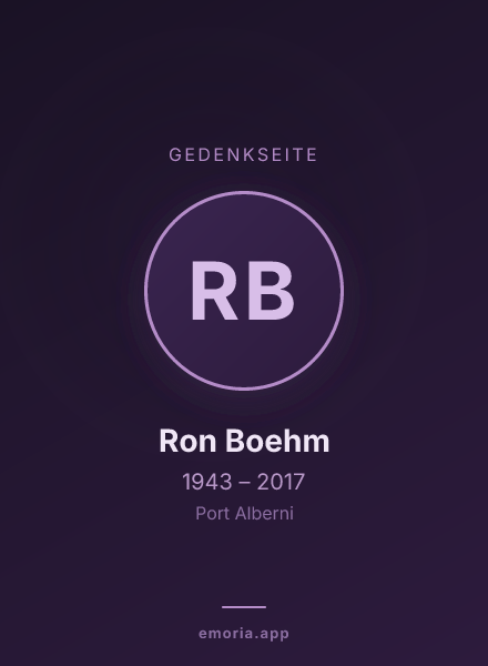 Gedenkportrait von Ron Boehm
