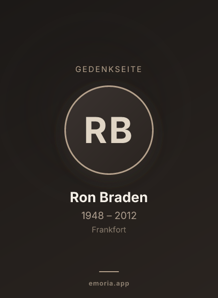 Gedenkportrait von Ron Braden