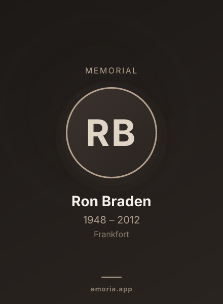 Memorial portrait of Ron Braden