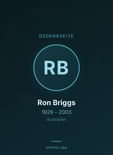 Gedenkportrait von Ron Briggs