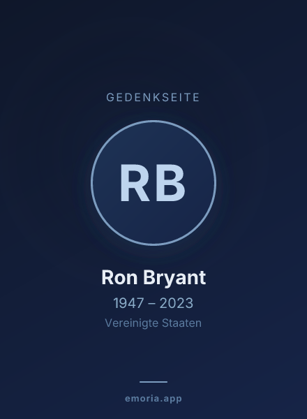 Gedenkportrait von Ron Bryant