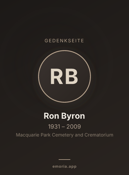 Gedenkportrait von Ron Byron