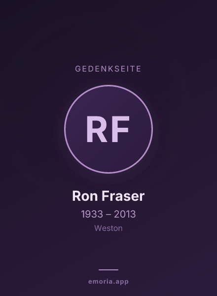 Gedenkportrait von Ron Fraser
