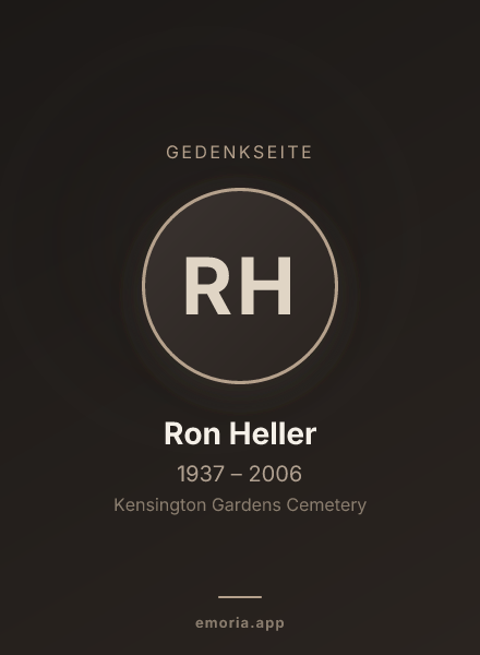 Gedenkportrait von Ron Heller