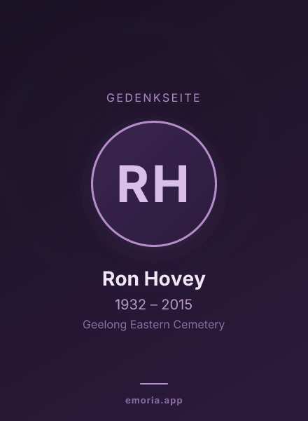 Gedenkportrait von Ron Hovey