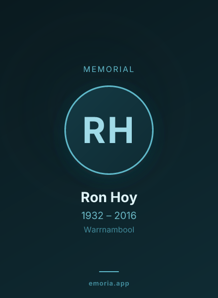 Memorial portrait of Ron Hoy