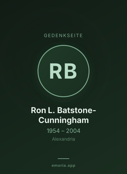 Gedenkportrait von Ron L. Batstone-Cunningham