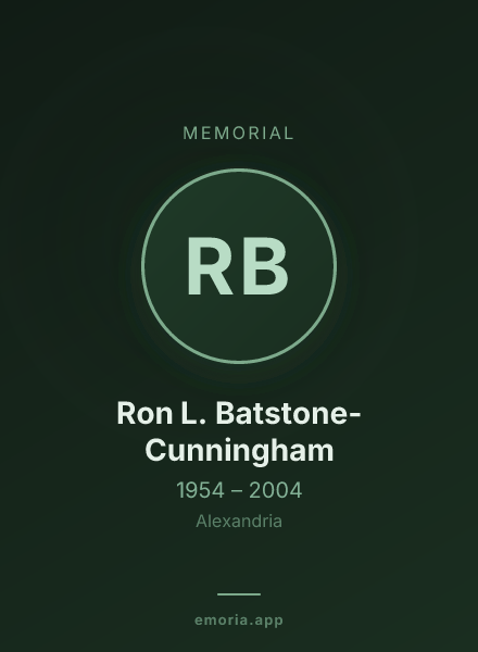 Memorial portrait of Ron L. Batstone-Cunningham