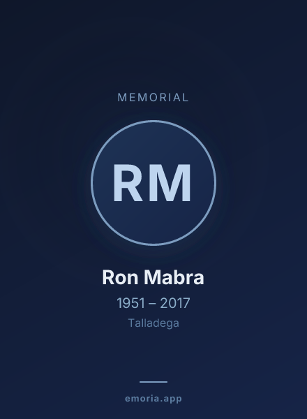 Memorial portrait of Ron Mabra