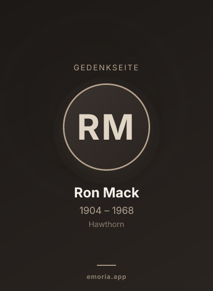 Gedenkportrait von Ron Mack