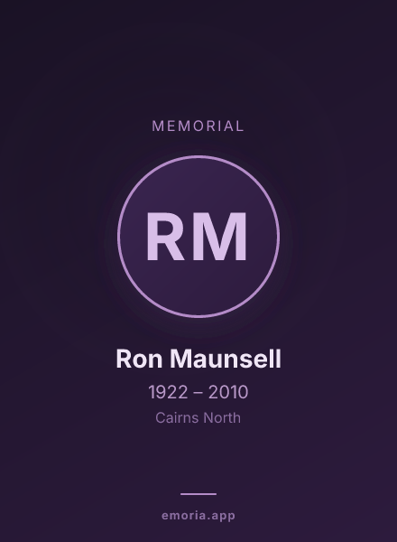 Memorial portrait of Ron Maunsell