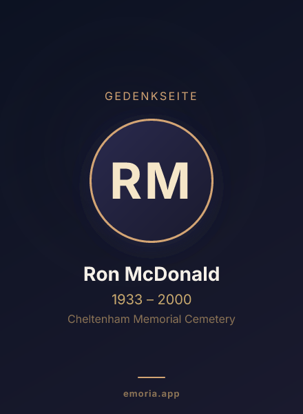 Gedenkportrait von Ron McDonald