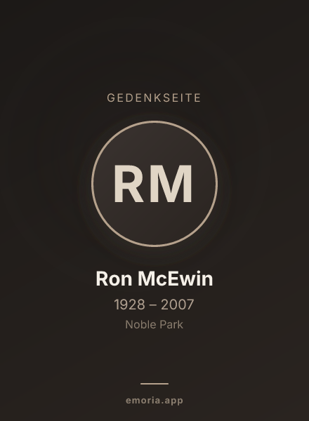 Gedenkportrait von Ron McEwin