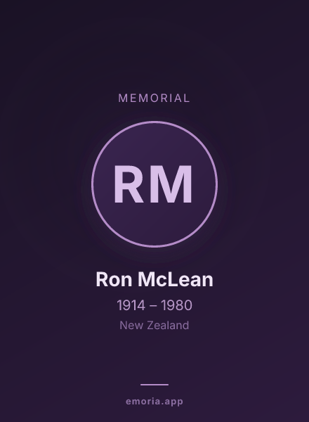 Memorial portrait of Ron McLean