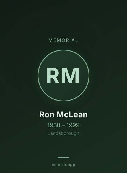 Memorial portrait of Ron McLean