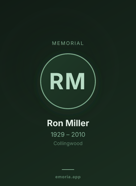 Memorial portrait of Ron Miller
